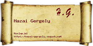 Hazai Gergely névjegykártya